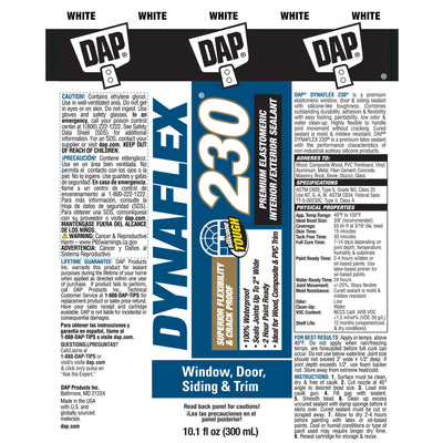 DAP DYNAFLEX 230 10.1-oz White Paintable Latex Caulk