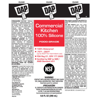 DAP Commercial Kitchen 9.8-oz Clear Silicone Caulk