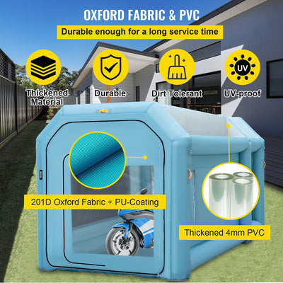 VEVOR 98.4-in x 96-in 13 x 8 FT Inflatable Paint Booth Plastic Inflatable Paint Booth