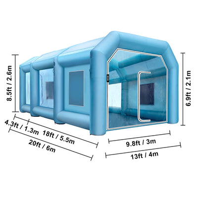 VEVOR 102-in x 156-in 20 x 13 FT Inflatable Paint Booth Plastic Inflatable Paint Booth