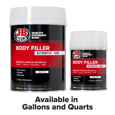 J-B WELD 1-Quart Heavy Duty, Waterproof Interior/Exterior Gray Body Filler