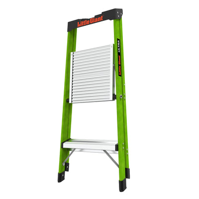 Little Giant Ladders Ultra 2-Step 300-lb Capacity Green Fiberglass Foldable Step Stool