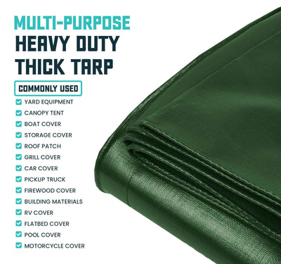 Core Tarps 20-ft x 30-ft Green Waterproof Commercial Polyethylene 8-mil Tarp