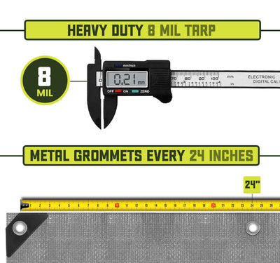 Core Tarps 12-ft x 16-ft Silver Waterproof Commercial Polyethylene 8-mil Tarp