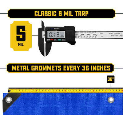 Core Tarps Waterproof Commercial Polyethylene 5-mil Tarp