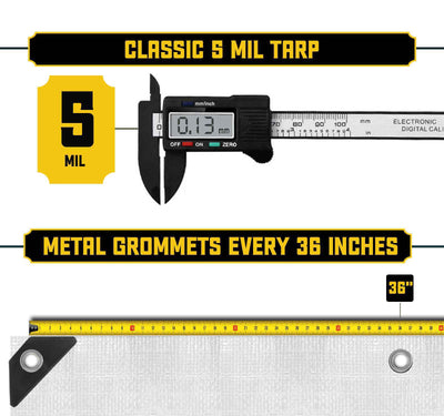 Core Tarps 40-ft x 80-ft Waterproof 5-Mil Commercial Tarps