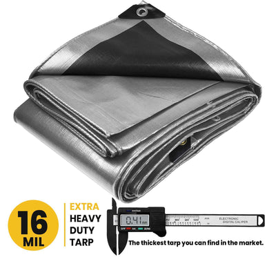 PROTARP 30-ft x 50-ft Silver Waterproof Commercial Polyethylene 16-mil Tarp