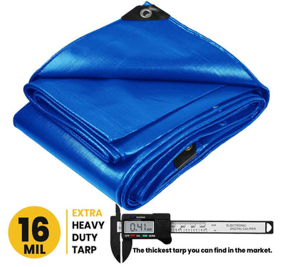 PROTARP 25-ft x 45-ft Blue Waterproof Commercial Polyethylene 16-mil Tarp