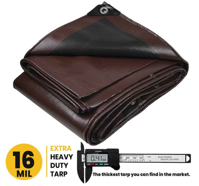 PROTARP 10-ft x 20-ft Brown Waterproof Commercial Polyethylene 16-mil Tarp