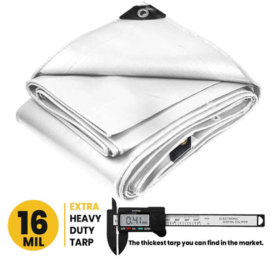 PROTARP 25-ft x 45-ft White Waterproof Commercial Polyethylene 16-mil Tarp