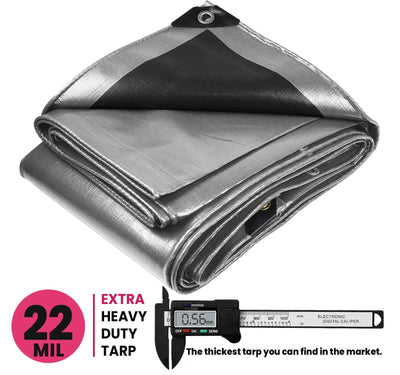 PROTARP 18-ft x 24-ft Silver Waterproof Commercial Polyethylene 22-mil Tarp