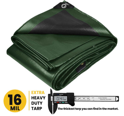 PROTARP 24-ft x 24-ft Green Waterproof Commercial Polyethylene 16-mil Tarp