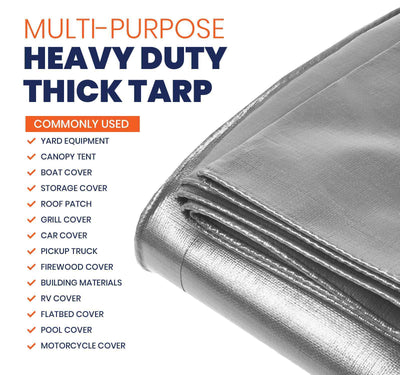 Tarpco Safety 24-ft x 35-ft Silver Waterproof Commercial Polyethylene 14-mil Tarp