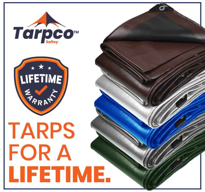 Tarpco Safety 20-ft x 30-ft Silver Waterproof Commercial Polyethylene 7-mil Tarp