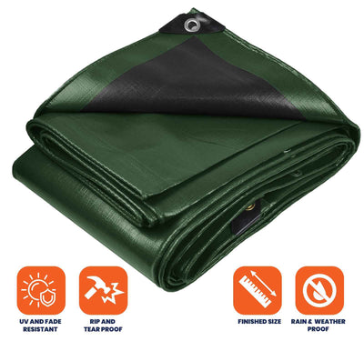 Tarpco Safety 9-ft x 12-ft Green Waterproof Commercial Polyethylene 14-mil Tarp