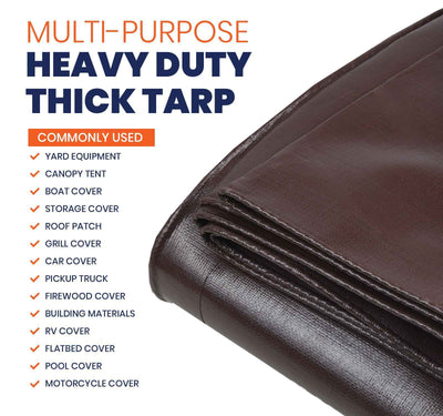 Tarpco Safety 25-ft x 45-ft Brown Waterproof Commercial Polyethylene 14-mil Tarp