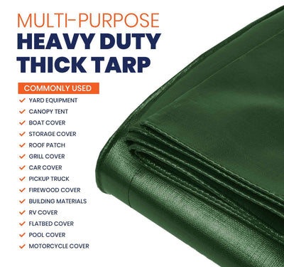 Tarpco Safety 40-ft x 40-ft Green Waterproof Commercial Polyethylene 14-mil Tarp