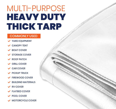 Tarpco Safety 9-ft x 12-ft White Waterproof Commercial Polyethylene 14-mil Tarp