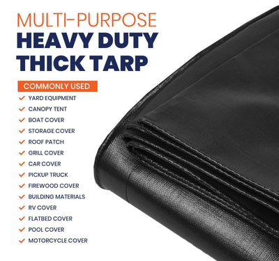 Tarpco Safety 30-ft x 30-ft Black Waterproof Commercial Polyethylene 14-mil Tarp