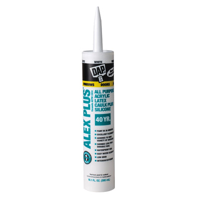 DAP ALEX Plus 10.1-oz White Paintable Latex Caulk