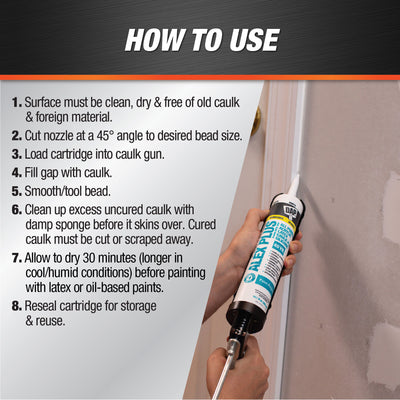 DAP ALEX Plus 10.1-oz White Paintable Latex Caulk