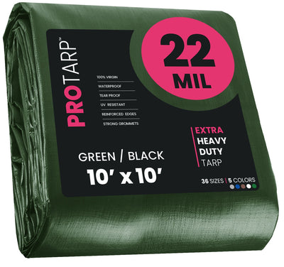 PROTARP 10-ft x 10-ft Green Waterproof Commercial Polyethylene 22-mil Tarp