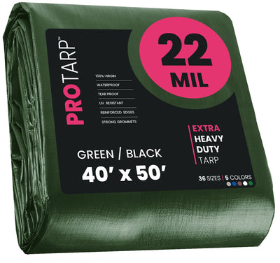 PROTARP 40-ft x 50-ft Green Waterproof Commercial Polyethylene 22-mil Tarp