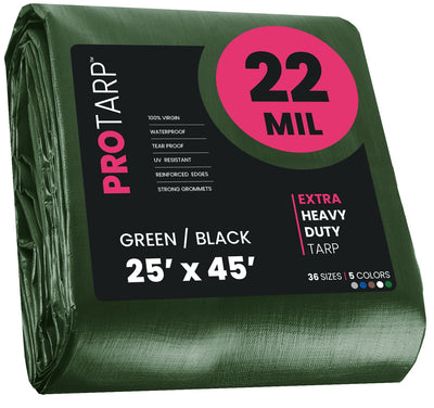 PROTARP 25-ft x 45-ft Green Waterproof Commercial Polyethylene 22-mil Tarp