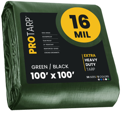 PROTARP 100-ft x 100-ft Green Waterproof Commercial Polyethylene 16-mil Tarp