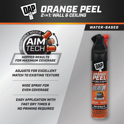 DAP 2in1 25-fl oz White Orange Peel Water-based Wall and Ceiling Texture Spray