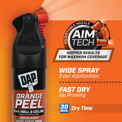 DAP 2in1 25-fl oz White Orange Peel Water-based Wall and Ceiling Texture Spray