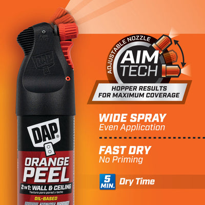 DAP 2in1 25-fl oz White Orange Peel Oil-based Wall and Ceiling Texture Spray