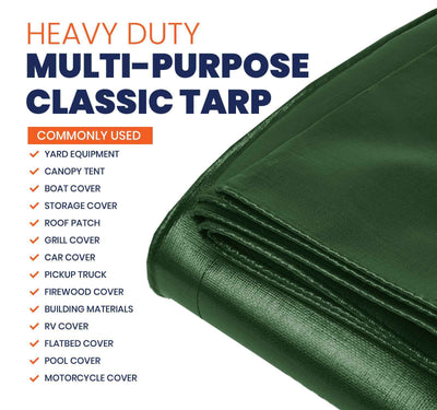 Tarpco Safety 40-ft x 50-ft Green Waterproof Commercial Polyethylene 7-mil Tarp