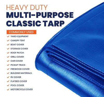 Tarpco Safety 20-ft x 35-ft Blue Waterproof Commercial Polyethylene 7-mil Tarp