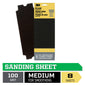 3M Medium 100-Grit Sheet Sandpaper 4.1875-in W x 11.25-in L 8-Pack