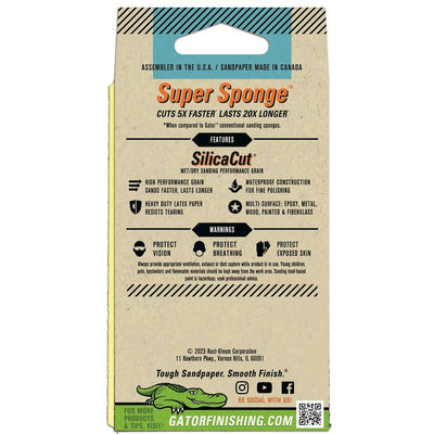 Gator SilicaCut Super Fine 600-Grit Sanding Block 3-in x 5-in