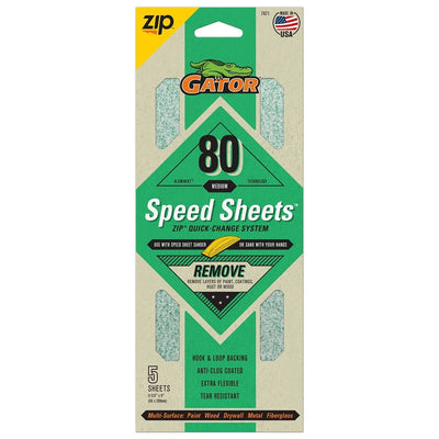 Gator AlumiNext Medium 80-Grit Sheet Sandpaper 4.25-in W x 10.25-in L 5-Pack