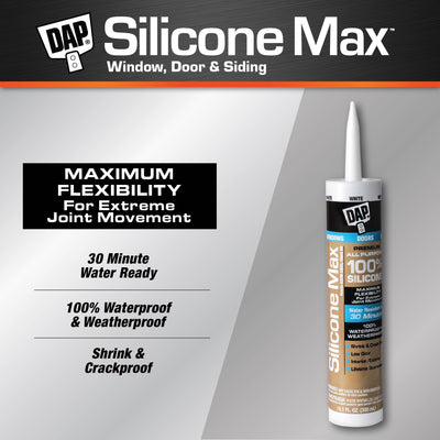 DAP Silicone Max 12-Pack 10.1-oz White Silicone Caulk