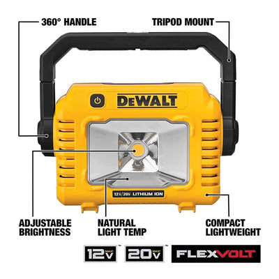 DEWALT 2000-Lumen LED Battery-operated Rechargeable Portable Work Light