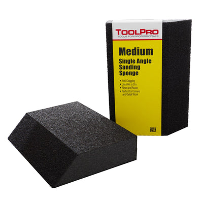 ToolPro Medium Grit Sanding Sponges, 24-Pack, 5-in x 3.5-in x 4.78-in, Conventional Durability, Wet or Dry Use