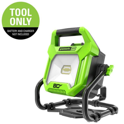 Greenworks 80-volt 2000-Lumen LED Battery-operated and Plug-in Rechargeable Portable Work Light