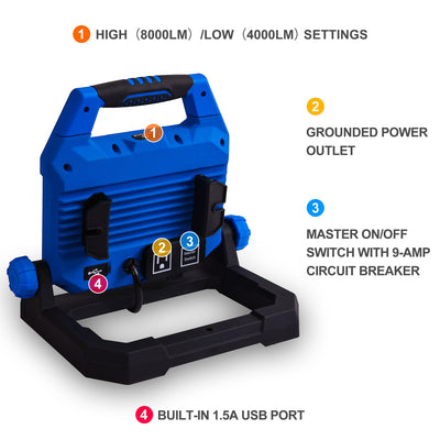 Kobalt 8000-Lumen LED Plug-in Portable Work Light