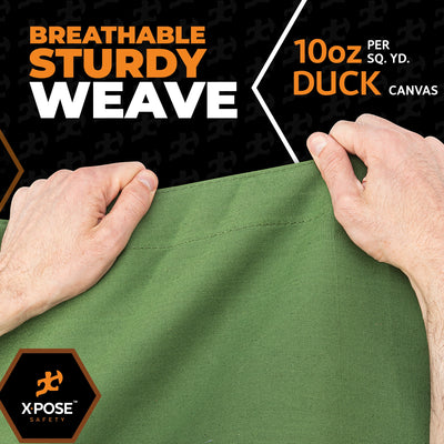 XPOSE SAFETY 10-ft x 10-ft Green Commercial Canvas 14-mil Tarp