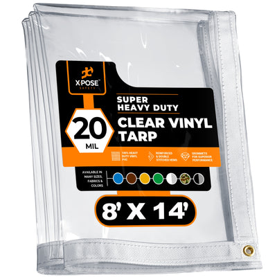 XPOSE SAFETY 8-ft x 14-ft White Waterproof Commercial Vinyl 20-mil Tarp