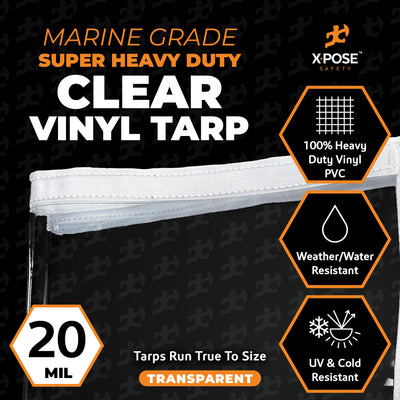 XPOSE SAFETY 6-ft x 20-ft White Waterproof Commercial Vinyl 14-mil Tarp