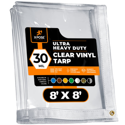 XPOSE SAFETY 8-ft x 8-ft White Waterproof Commercial Vinyl 30-mil Tarp