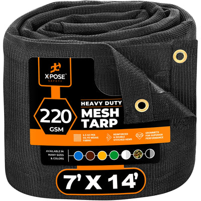 XPOSE SAFETY 7-ft x 14-ft Black Commercial Polyethylene 14-mil Tarp