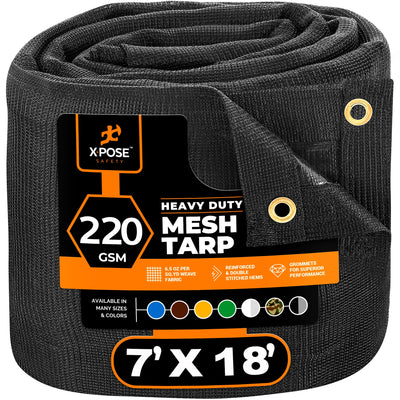 XPOSE SAFETY 7-ft x 18-ft Black Commercial Polyethylene 14-mil Tarp