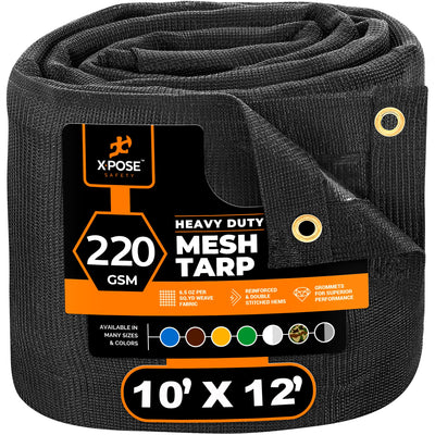 XPOSE SAFETY 10-ft x 12-ft Black Commercial Polyethylene 14-mil Tarp