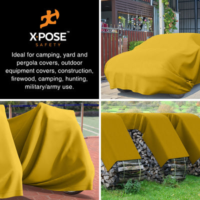 XPOSE SAFETY 8-ft x 12-ft Brown Waterproof Commercial Canvas 14-mil Tarp